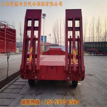 高低平板拖掛車 35噸40噸低平板半掛車出口非洲各個地區 低平板半掛車小車拖掛車價格 13.75米的半掛超低拖盤板車