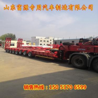 13.75米三線六橋重型低平板半掛車 定做抽拉式特種低平板拖掛車 三橋挖掘機運輸半掛車鉤機板車